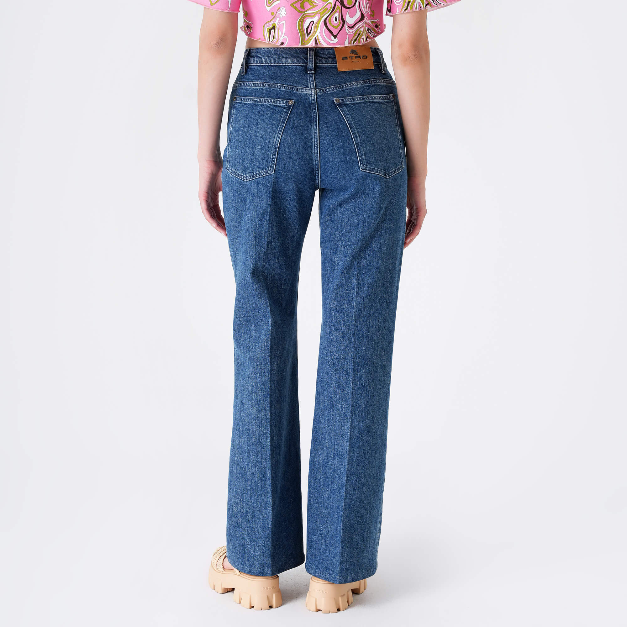 Etro - Navy Denim Cotton High Waist Jean